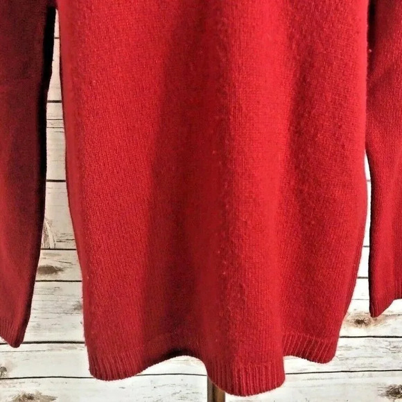 CHARTER CLUB Women Long Sleeve Lambswool Pullover V-Neck Red Sweater Size Medium - Picture 6 of 12